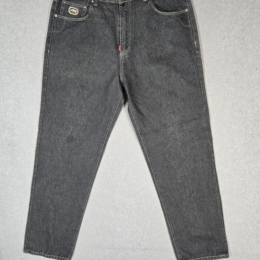 VINTAGE Ecko Unltd. Men Jeans 38 Gray Denim Rhino Logo Straight Grunge